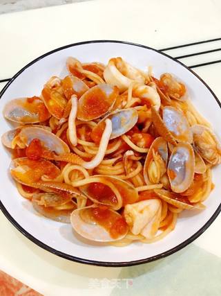 #海鲜番茄意大利面的做法图解15
