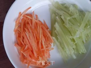蒜香双丝蛋炒饭的做法步骤:7