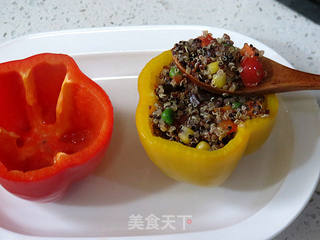 健康营养又色香味俱全滴【藜麦香菇彩椒盅】的做法步骤:14
