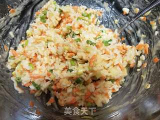 胡萝卜鸡蛋米饭饼的做法步骤:6