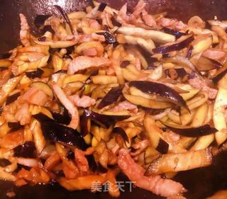 茄子胡萝卜炒面的做法步骤:8