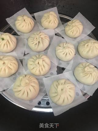 韭菜虾仁肉馅包子的做法步骤:14