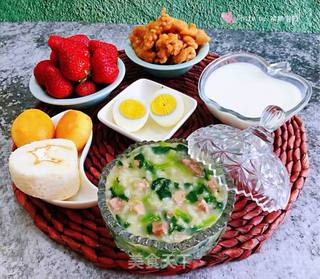 猪头肉菠菜粥的做法步骤:15