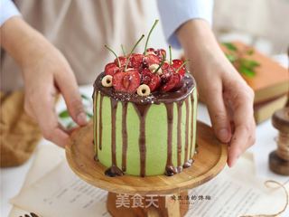 黑米抹茶慕斯蛋糕的做法步骤:15