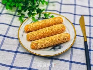 烤芝麻糯米红薯棒的做法步骤：14