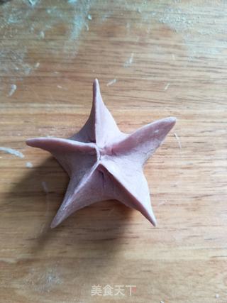紫薯樱花豆沙包的做法步骤:6