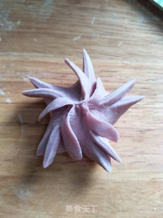 紫薯樱花豆沙包的做法步骤:7
