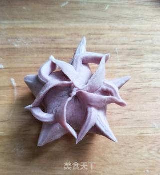 紫薯樱花豆沙包的做法步骤:8