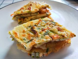南瓜花煎饼的做法步骤:7