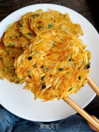 土豆丝饼的做法步骤:14