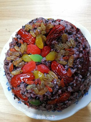 黑白糯米八宝饭的做法步骤：8