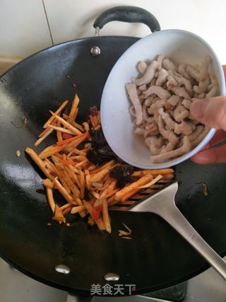 鱼香肉丝杏鲍菇的做法步骤:6