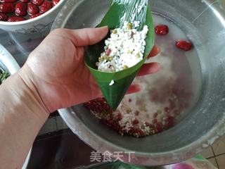 豆子红枣粽的做法步骤:2