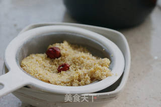 桂花双米红枣粥的做法步骤:3