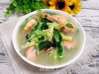 小白菜土豆大虾汤的做法步骤:12