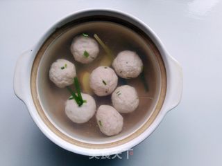 鸡毛菜肉圆汤的做法步骤:7