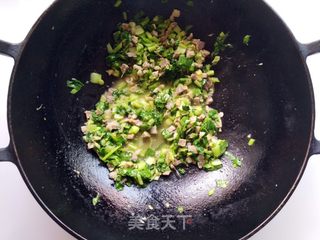青菜咸肉炒饭的做法步骤:6