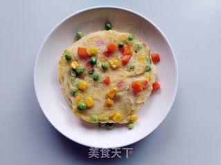 粟米青豆胡萝卜鸡蛋饼的做法步骤:6