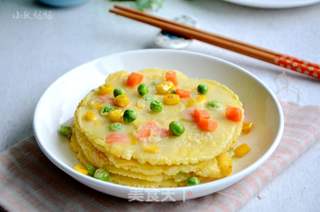 粟米青豆胡萝卜鸡蛋饼的做法步骤:7