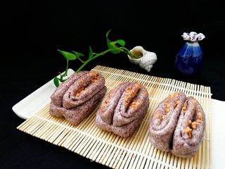 黑香米面火腿花卷的做法步骤:14