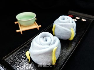 蓝玫瑰花馒头的做法步骤:14