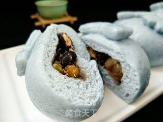 蓝蝴蝶彩豆包的做法步骤:14