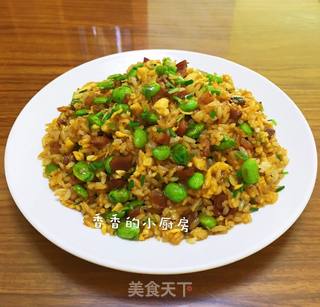 腊肠毛豆蛋炒饭的做法步骤：10