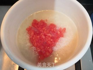 西红柿丝瓜补钙粥的做法步骤:18