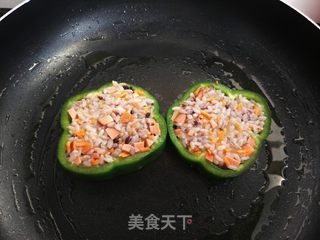 青椒米饭饼!的做法步骤:6