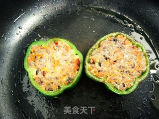 青椒米饭饼！的做法步骤：7