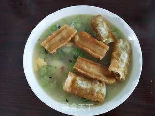 油条丝瓜汤的做法步骤:9
