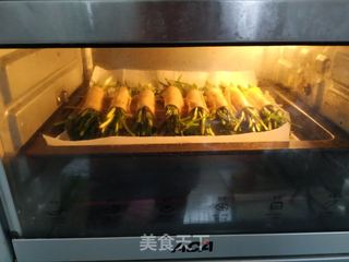 烤豆皮卷韭菜的做法步骤:8