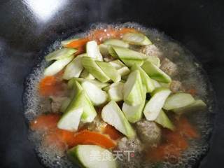 胡萝卜丝瓜丸子汤的做法步骤:4