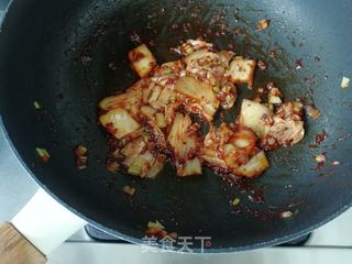辣白菜芝士焗饭的做法步骤:4