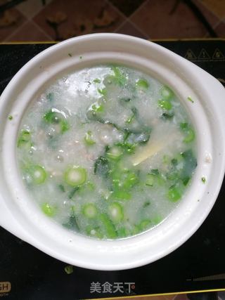菜心肉沫粥的做法步骤:5