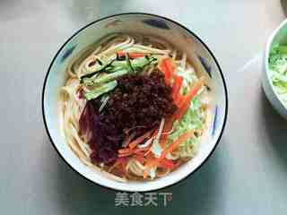 肉末蔬菜拌面的做法步骤:8