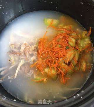 丝瓜鸡丝粥的做法步骤:12