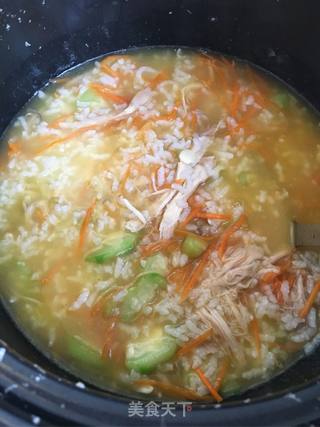 丝瓜鸡丝粥的做法步骤:13