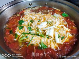 金针菇疙瘩汤的做法步骤:5