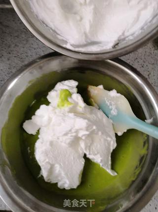 菠菜汁蒸蛋糕的做法步骤:9
