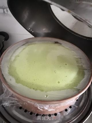 菠菜汁蒸蛋糕的做法步骤:15