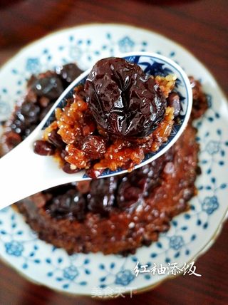 大枣红豆糯米饭的做法步骤:9
