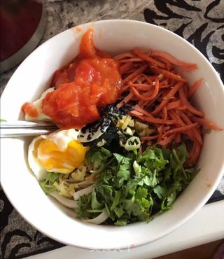 #夏日快手菜#番茄火腿凉面的做法步骤:18