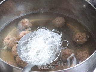 小白菜粉丝肉丸汤的做法步骤:5