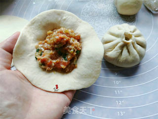 胡萝卜馅白菜肉包的做法步骤:7