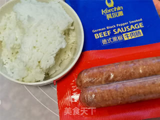 #牛肉肠蛋炒饭的做法图解3