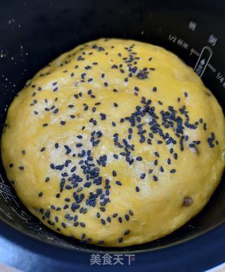 电饭煲南瓜红豆发糕的做法步骤:7