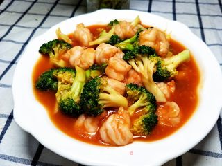 茄汁西兰花虾球的做法步骤:8