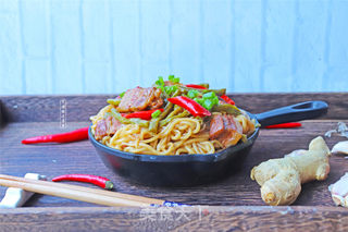 五花肉豆角焖面的做法步骤:9