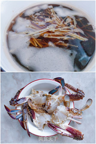 面拖蟹+红糖姜茶的做法步骤:2
